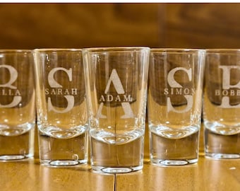 Personalised Engraved Shot Glass - Groomsmen, Bridesmaids, Wedding, Birthday, Anniversary Gifts