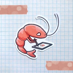 Shrimp Posture Artist Vinyl Sticker