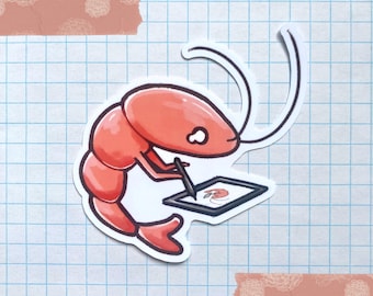 Shrimp Posture Künstler Vinyl Aufkleber