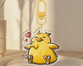Fat Chocobo Acrylic Keychain