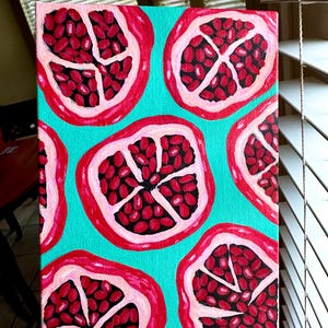 Pomegranate Painting Print: Surreal Fruit Art, Exotic Food Decor