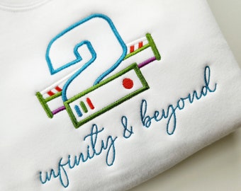 Embroidered Too Infinity And Beyond. Second Birthday Disney