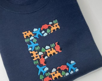 Embroidered Transport Initial Jumper, Keepsake Jumper, Fashion
