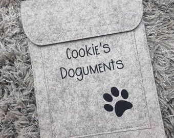 Personalised Dog Documents Folder, Vet Records