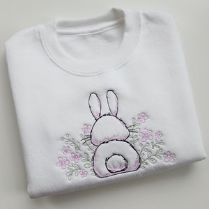 Embroidered Personalised Easter Top, Floral Bunny