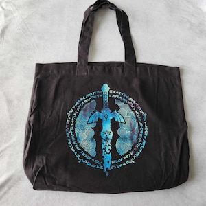 Legend of Zelda Tears of the Kingdom Galaxy themed Glow in the dark Reusable tote