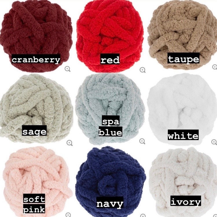 Chunky Blue Cable Knit Blanket, Soft Handmade Chenille Throw, High