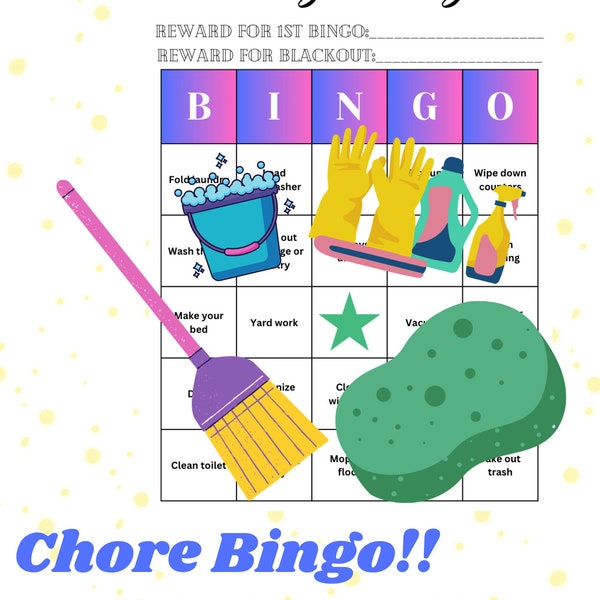 Kids Chore Bingo with Rewards Template