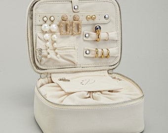 Beige Beautycase - Bestseller in Europe, Make-up Beauty Organizer, Cosmetic Case Jewelry and Accessories, Gift For Women, Travel Make Up Bag