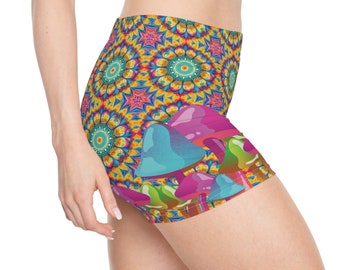 Psychedelia - Yoga Shorts für Frauen