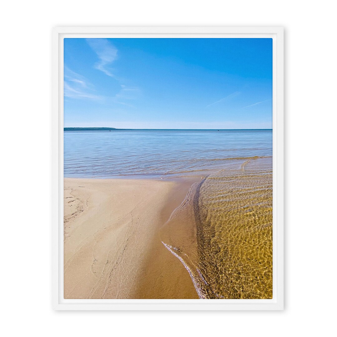 Framed Canvas Print the Shallows on Whitefish Bay Upper Peninsula, Michigan Landscape