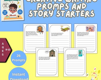Creative Writing Prompts: Story Starters Activity Book Ages 8-12 PDF Digital Download