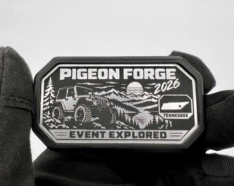 2026 Great Smoky Mountain Jeep Invasion Badge, Pigeon Forge Emblem, 2Dr Jeep Wrangler