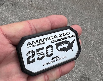 250 Years of America Stars And Stripes - Trail Badge for Jeep Gladiator
