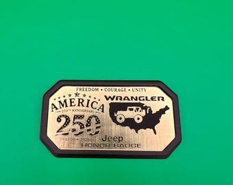 250 Years of America Gold Edition- Trail Badge for Jeep Wrangler 2dr
