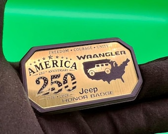 250th America Anniversary Jeep Wrangler Trail Badge – Gold Edition Honor Badge