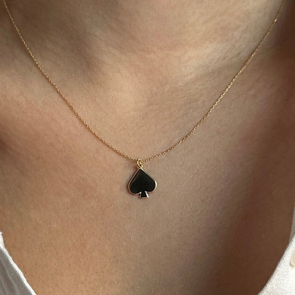 Collier As de trèfle · Argent 925 · Bijoux pour cartes à jouer · Cadeau pour la fête des Mères · Pendentif homme · Bijoux pour homme · Cadeau pour fille