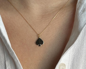 Ace of Spades Necklace · 925 Silver · Playing Cards Jewellery · Mother&#39;s Day Gift  · Man Pendant · Jewelry for Men · Gift for Daughter