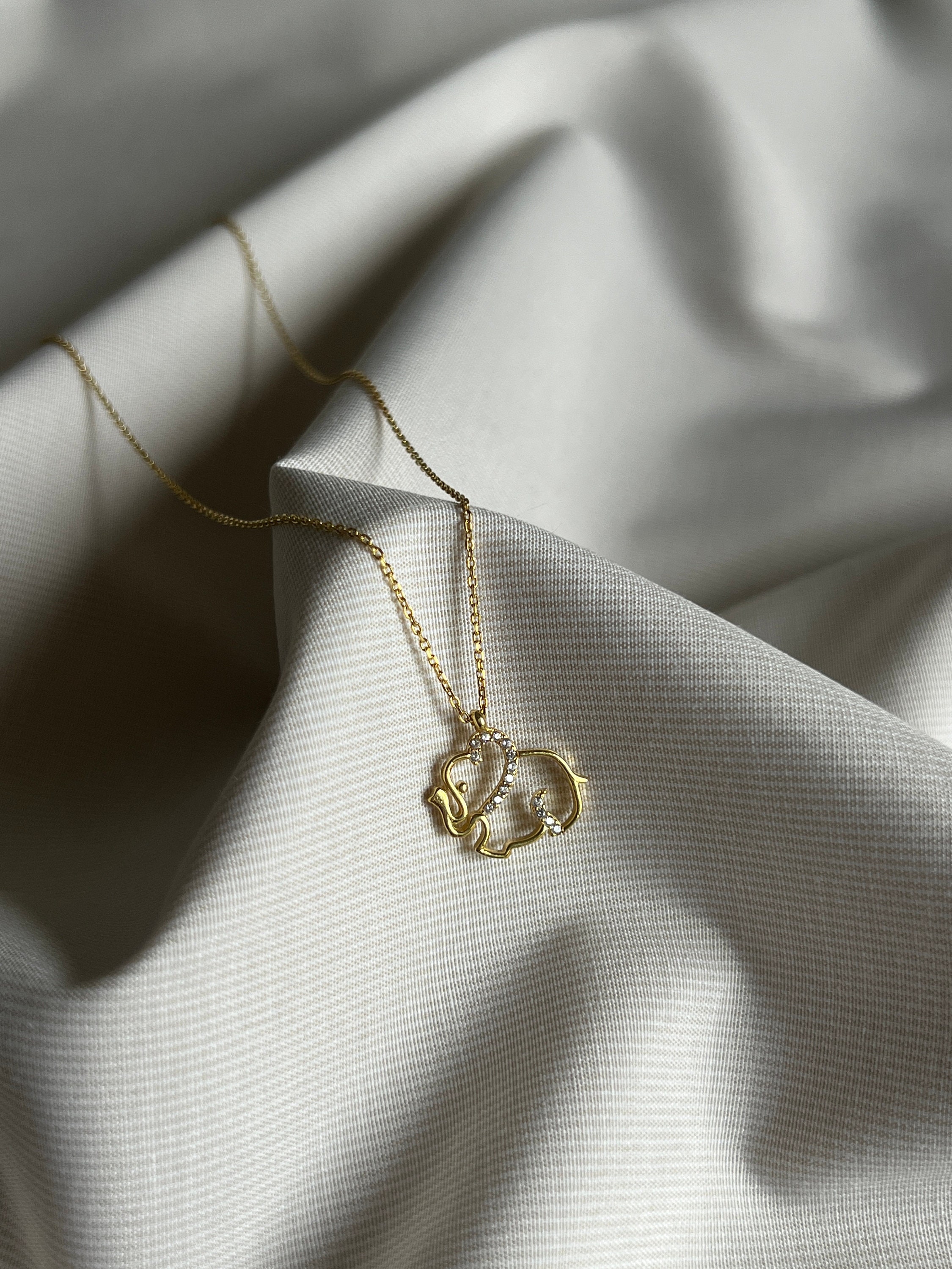 Aniu Collana In Argento Sterling 925 Con Ciondolo Elefante E Zircone Cubico A++ - Gioiello Portafortuna In Elegante Confezione Regalo