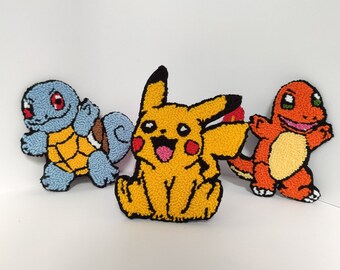 Pokemon Mug Rug, Punch Needle Coasters, Handmade Coffee Coaster, Tufted Mini Mug Rug Housewarming Gift