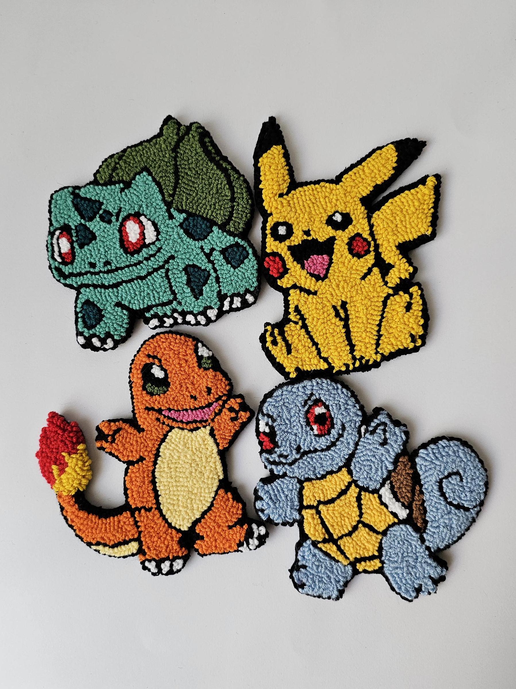 Pokemon Mug Rug, Punch Needle Coasters, Handmade Coffee Coaster, Tufted Mini Mug Rug Housewarming Gift
