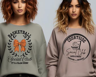 Basketball Social Club Coquette Bow SVG, Slam Dunk Spielfeld-Shirt (Digitaler Download)