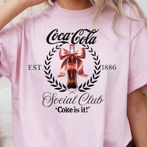Vintage Coca-Cola Social Club SVG PNG: Coquette Bow Soda Design (Digital Download)