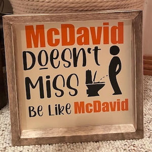 Connor McDavid Doesn't Miss Oilers Hockey Restroom Sign: Bathroom Decor (SVG PNG) design