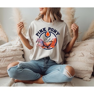 Chemise rose poney club, poney club rose png, Oilers d'Edmonton, Oilers SVG, svg rose poney club, chemise femme Oilers