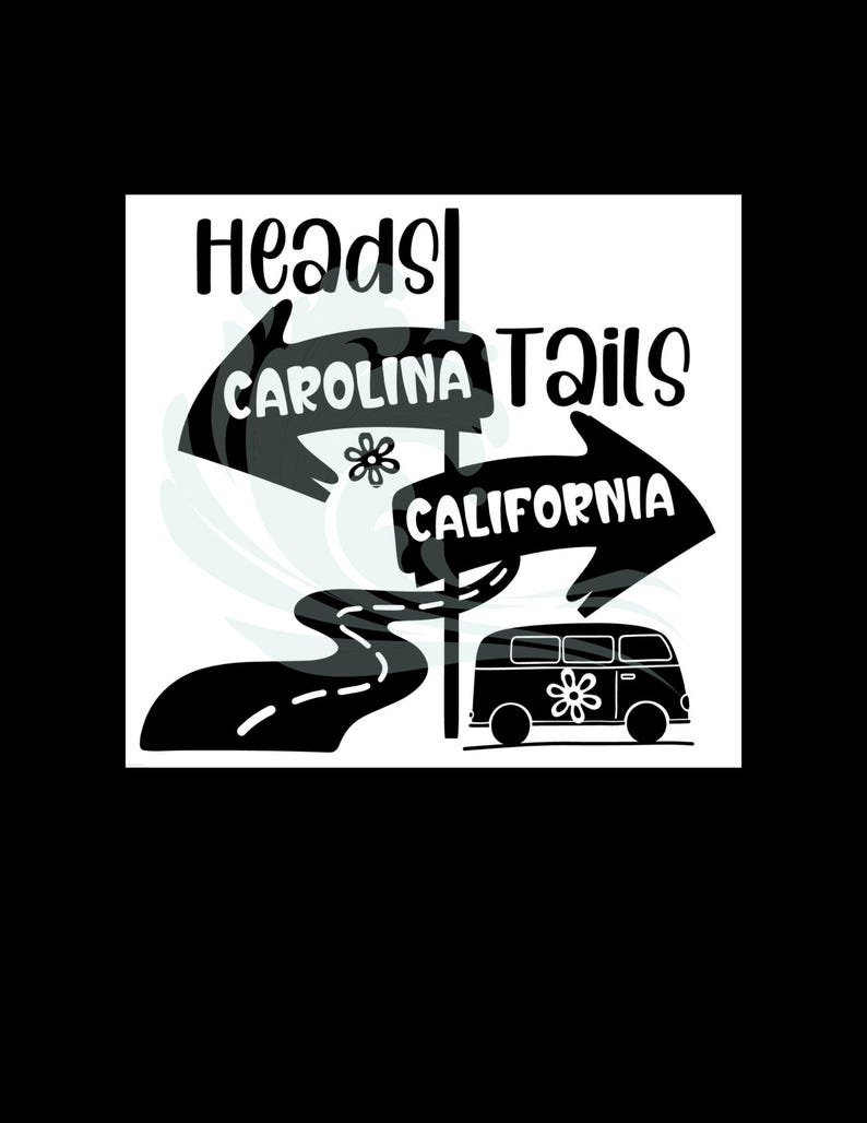 Heads Carolina Tails California Graphic Top main image 0