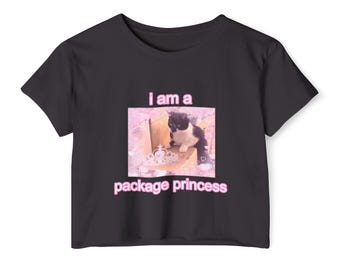 I am a Package Princess Kittykittyivy Cute Cat Crop Top