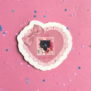 I Eat Cement Cat Sticker | Waterproof Glossy Vinyl Decal