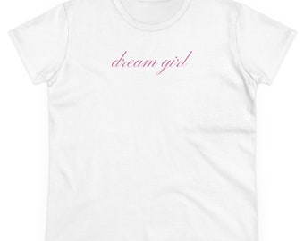 coquette aesthetic, &#39;dream girl&#39; fitted t-shirt