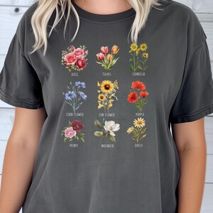 Camisa con flores silvestres Comfort Colors, Camisa con flores silvestres florales, Camisa botánica, Camisa con flores, Camisa con naturaleza, Camiseta con flores silvestres, Camisa con flores silvestres