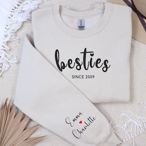 Custom Bestie Sweatshirt Personalized Best friend sweatshirt Bestie sweatshirt Bestie Name Best Friend Gift Bestie Gift Friend Sweatshirt