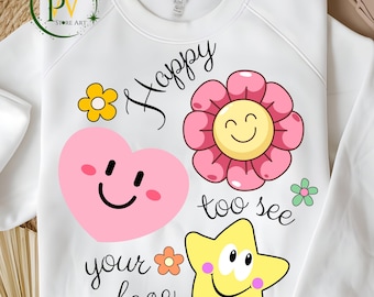 Happy to See Your Face PNG, Back to School Teacher & Student Sublimation Design, School digital download, Teacher gift PNG, Welcome back PNG