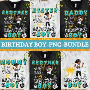 Hip Hop Birthday Boy Family Bundle | High-Quality PNG Files | Mommy, Daddy, Sister, Brother, Matching Family Shirt, Hip Hop Birthday