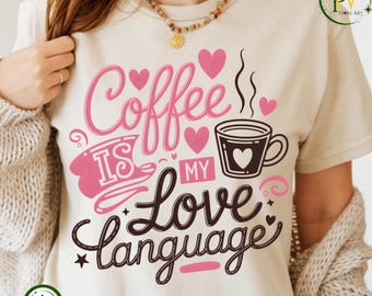 Café é minha linguagem de amor PNG, Amante de café engraçado PNG, png moderno, Café gelado atrevido PNG, Design de camisa de leopardo feminina da moda formal ORIGINAL