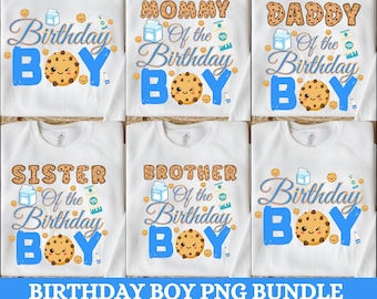 Bundle Family of the birthday boy Milk and Cookies 1st birthday png, boy birthday cookies, 1st Birthday Party png, Milk And Cookies png