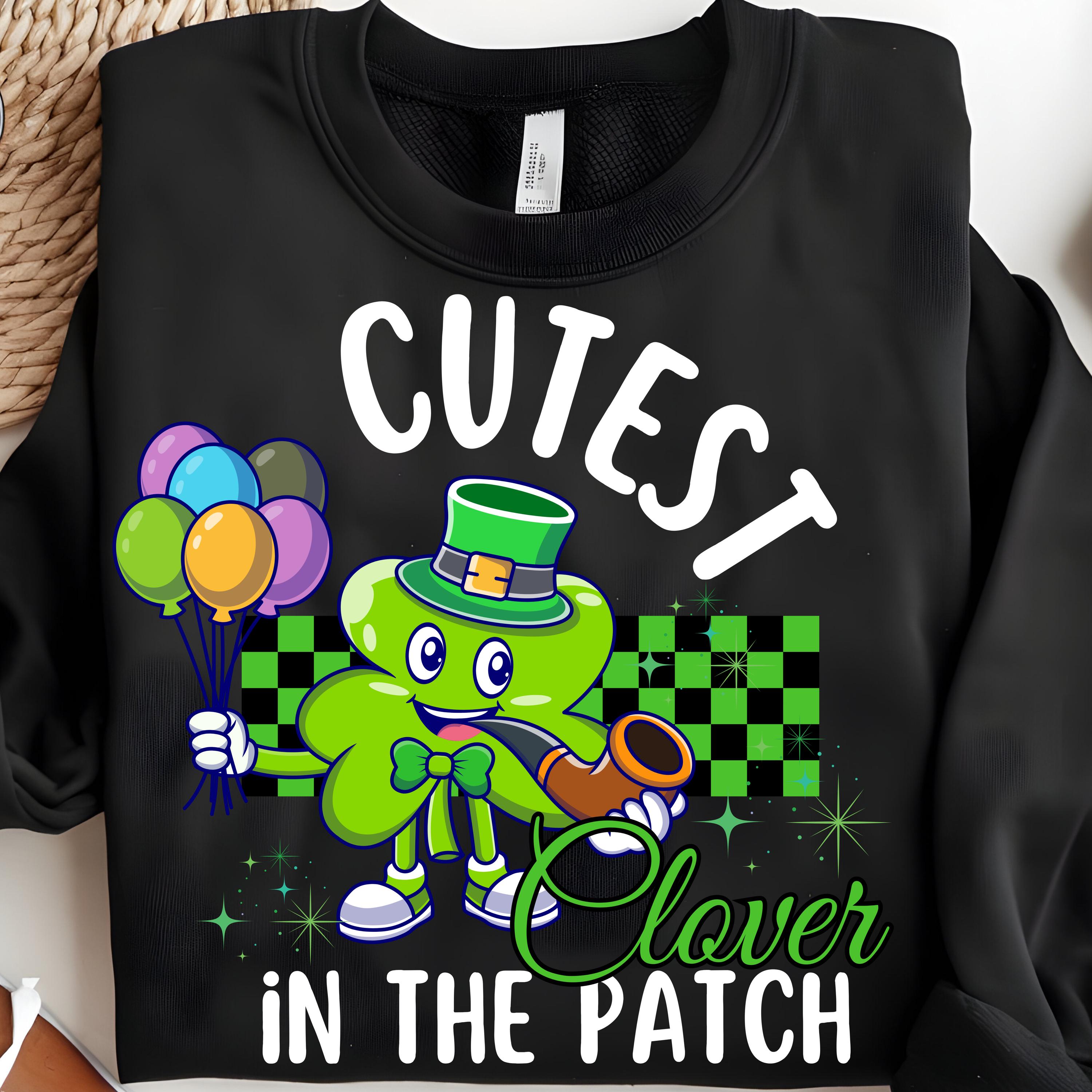 Cutest Clover in the Patch PNG SVG, Girl St Patrick Day SVG, Shamrock ...