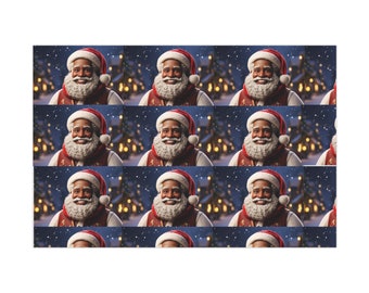 Black Santa Wrapping Paper