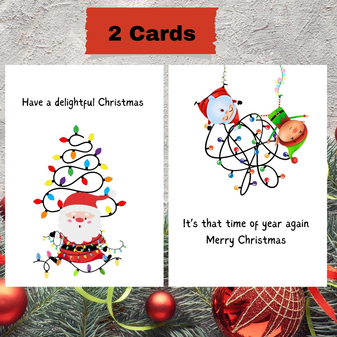 Christmas Card, Printable Christmas Card, Folded Card, Holiday Card ...