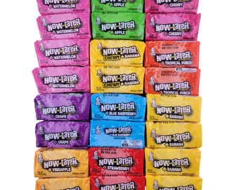 Now and Later Candy Variety Pack – 24 Packs with 10 Flavors, 6 Pieces Per Pack, 144 Pieces Total – Perfect for Sharing, Parties and Snacking