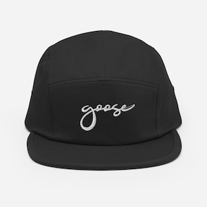 Goose Band- Five Panel Cap White Logo