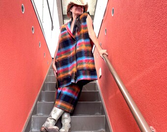 Plaid/Stripe Jort Suit