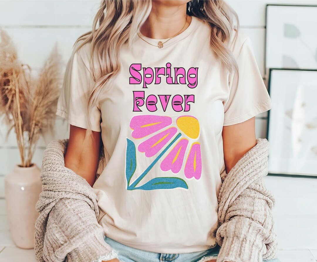 Spring Fever Unisex Short Sleeve T-shirt, Trendy Graphic T-shirt, Cute ...