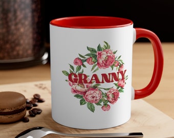Granny Mug, Floral Grandma Mug, Personalized Granny Mug, Mother's Day Gift for Grandma, Accent Coffee Mug, 11oz