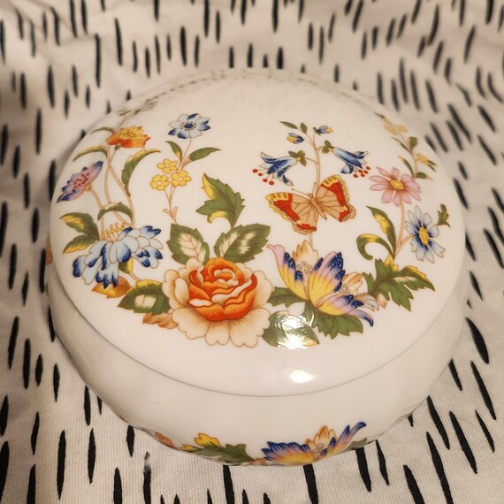 Aynsley Cottage Garden Lidded Trinket/Pin Box Flo… - image 4