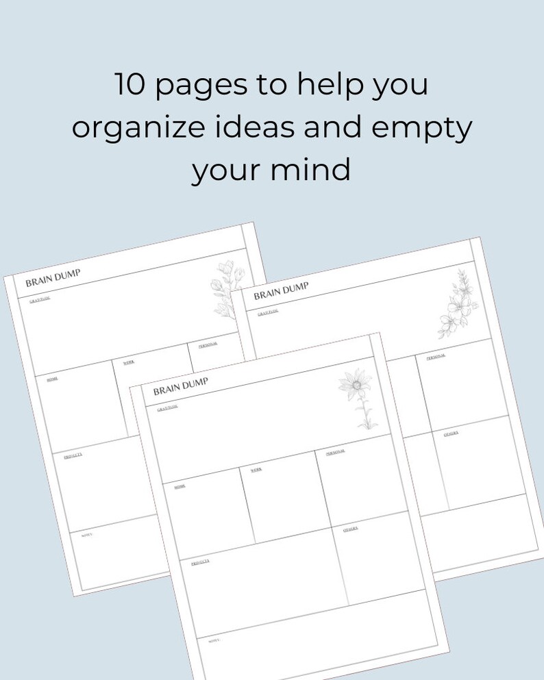 ADHD Brain Dump Template Etsy