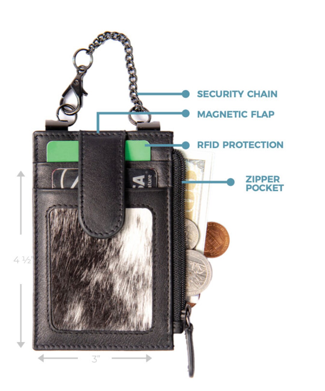 Hair on Colors Travel Wallet, Boot Wallet, RFID Safety and Security ...